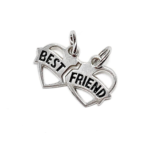 Sterling Silver Best Friend BFF Break Apart Charm - Picture 5 of 7